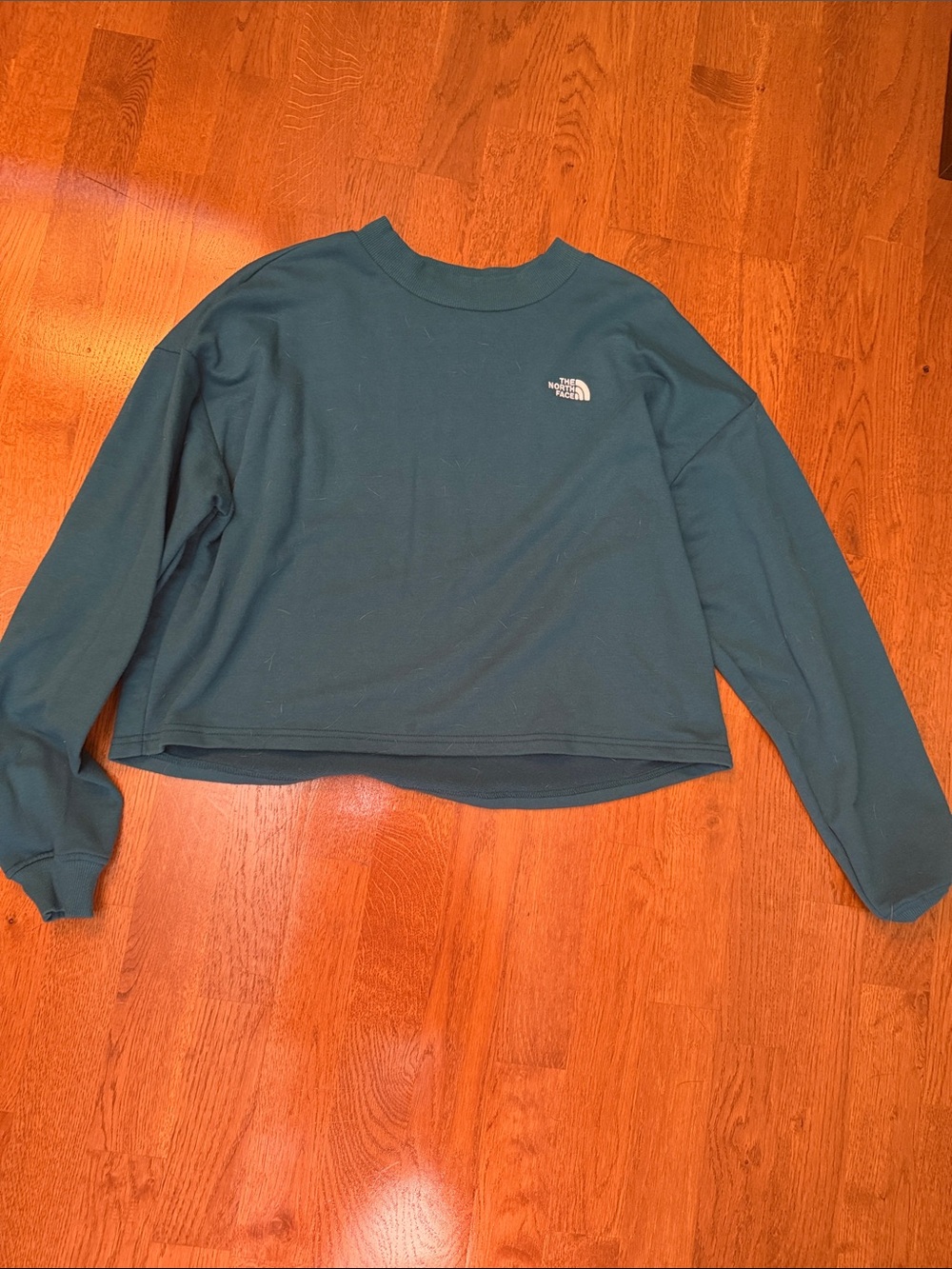 The North Face Women's Teal Cropped Crew Sweatshirt